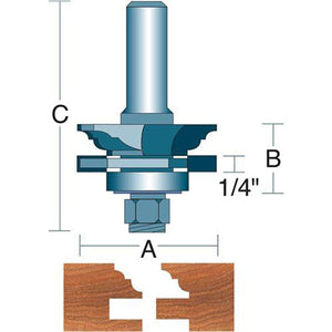 Roman Carbide Reversible Stile Rail Router Bit Set 1/2" Shank DC1654 - ToolPlanet