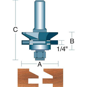 Roman Carbide Reversible Stile Rail Set Beveled Router Bit 1/2" DC1653 - ToolPlanet