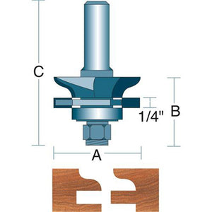 Roman Carbide Reversible Stile Rail Set Ogee Router Bit x 1/2" DC1652 - ToolPlanet