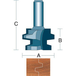 Roman Carbide Reversible Tongue and Groove Router Bit Wedge DC1244 - ToolPlanet