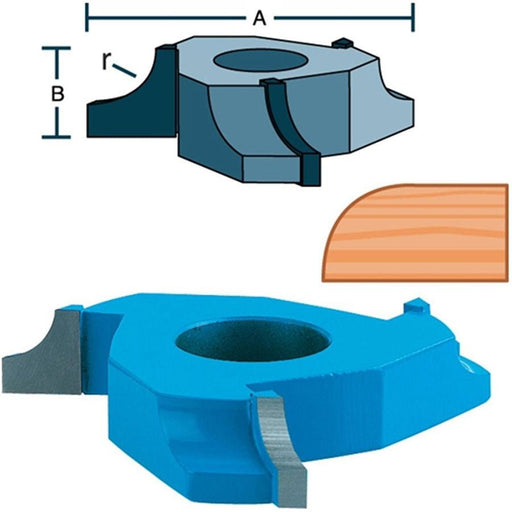 Roman Carbide Shaper Cutter 1-1/4 Radius Corner Round 3/4 Bore DC2064 - ToolPlanet