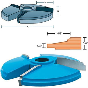 Roman Carbide Shaper Cutter 12 degree Quarter Round 1-1/4 Bore DC2077 - ToolPlanet