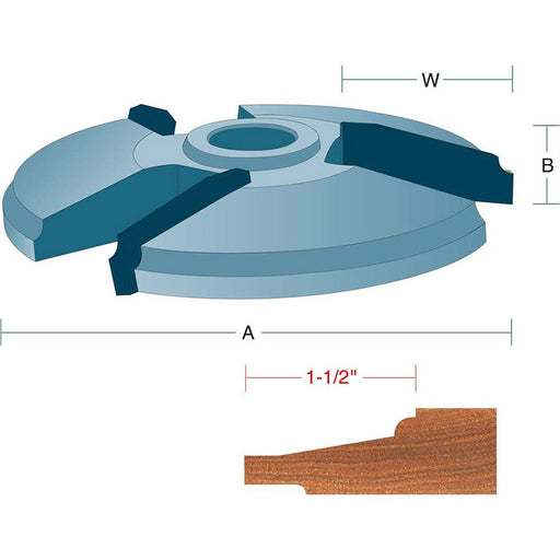 Roman Carbide Shaper Cutter 12 degree Quarter Round 3/4 In Bore DC2068 - ToolPlanet