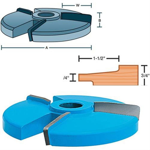 Roman Carbide Shaper Cutter 5 degree Face Panel 1-1/4 In Bore DC2074 - ToolPlanet