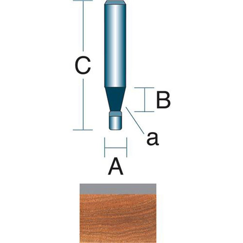 Roman Carbide Solid Carbide Bevel Trim / Laminate Router Bit DC1456 - ToolPlanet