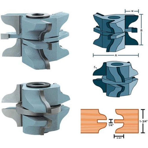 Roman Carbide Stile Rail Ogee Entry Door Cutter Set 1-1/4 DC2186 - ToolPlanet