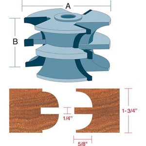 Roman Carbide Stile Rail Quarter Round Shaper Cutter Entry Door DC2172 - ToolPlanet