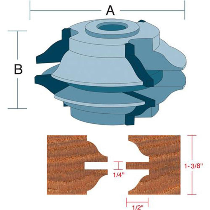 Roman Carbide Stile Rail Roman Ogee Passage Door Shaper Cut —