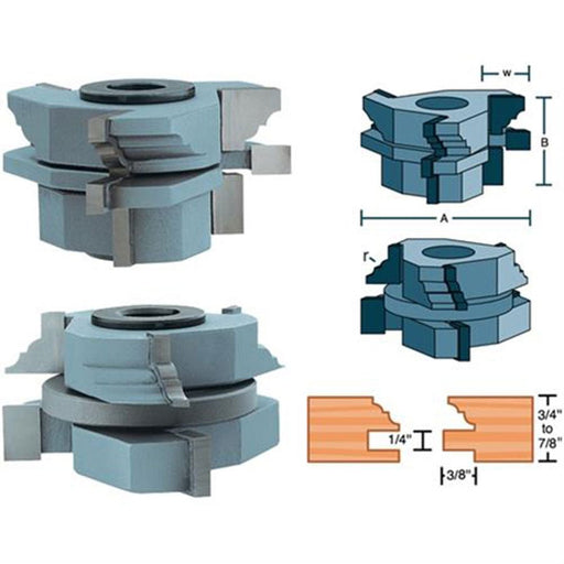 Roman Carbide Stile Rail Set Bead Cove Shaper Cutter 1-1/4 Bore DC2178 - ToolPlanet