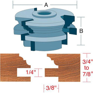 Roman Carbide Stile Rail Set Bead Cove Shaper Cutter 3/4 Bore DC2163 - ToolPlanet