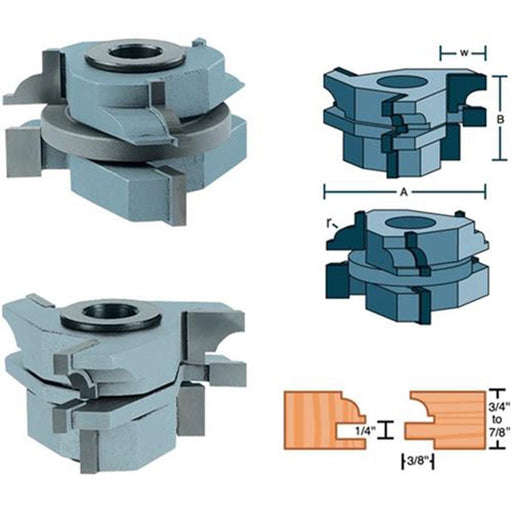 Roman Carbide Stile Rail Set Quarter Bead Cutter 1-1/4 Bore DC2180 - ToolPlanet