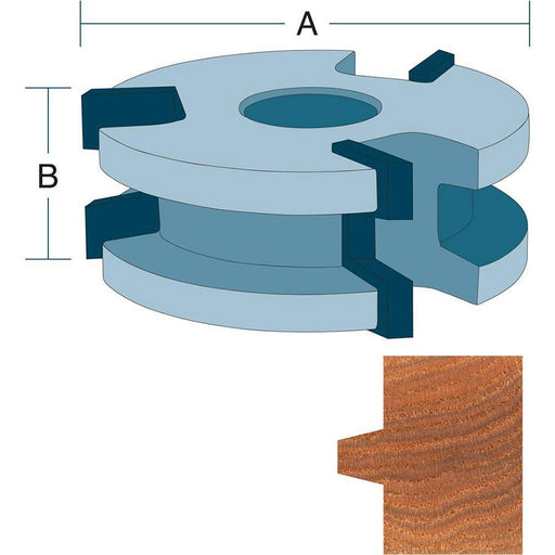 Roman Carbide Wedge Tongue 3/4 Inch Bore Shaper Cutter DC2028 - ToolPlanet