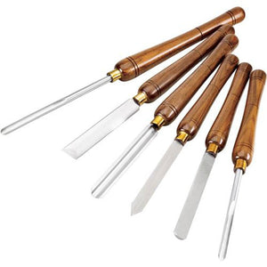 Shop Fox 6 Pc. Lathe Chisel Set Walnut HSS High Speed Steel D3789 - ToolPlanet