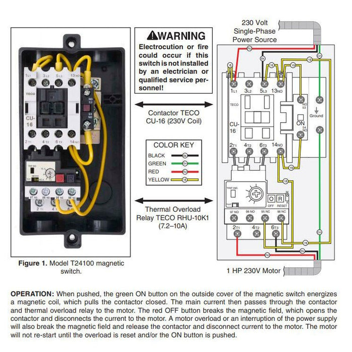 Shop Fox Magnetic Switch ON OFF 220V Single Phase D4118 — ToolPlanet
