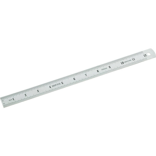 Shop Fox Stainless Ruler SAE Inch/Metric 12 Inch D2828 - ToolPlanet