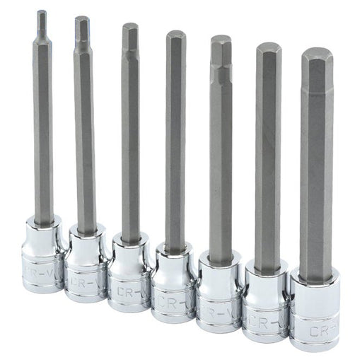 Socket Hex Bit Set 7 piece 3/8 Inch Extra Long Reach - ToolPlanet