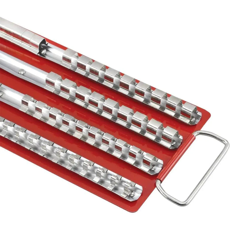 Socket Organizer - 80 pc. Socket Rail Rack Storage Tray 1/4, 3/8, 1/2