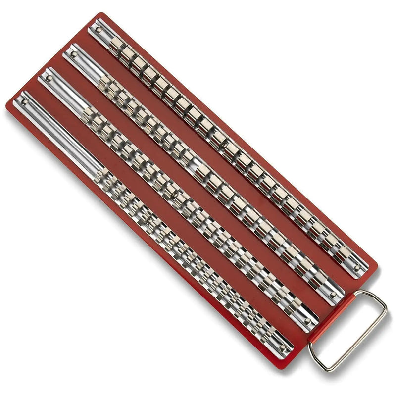 Socket Organizer - 80 pc. Socket Rail Rack Storage Tray 1/4, 3/8, 1/2