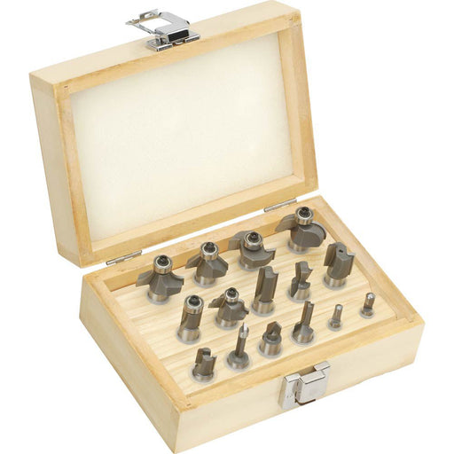 Steelex 15 pc Router Bit Set 1/2 inch Shank D2015 - ToolPlanet