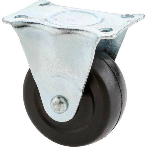 Steelex 2 In Caster Black Rubber Fixed Wheel 65 lbs D2619 - ToolPlanet