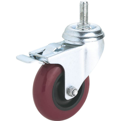 Steelex 3 " Caster Polyurethane Swivel Wheel Stud Double Locking D2614 - ToolPlanet