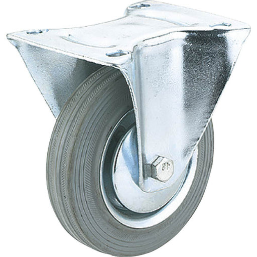 Steelex 3 Inch Caster Gray Rubber Fixed Wheel 110 lbs D2582 - ToolPlanet