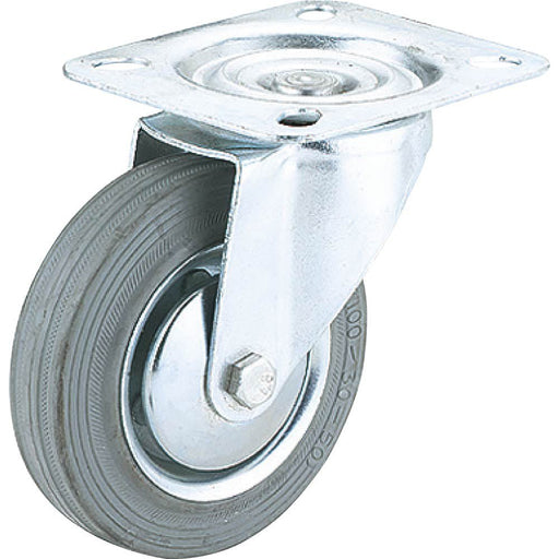 Steelex 3 Inch Caster Gray Rubber Swivel Wheel 110 lbs D2587 - ToolPlanet