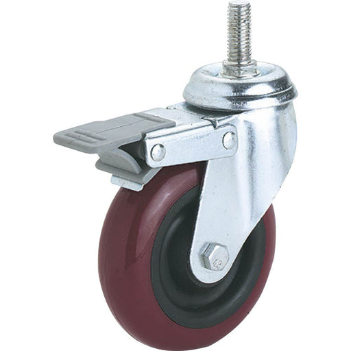 Steelex 4 " Caster Polyurethane Swivel Wheel Stud Double Locking D2616 - ToolPlanet