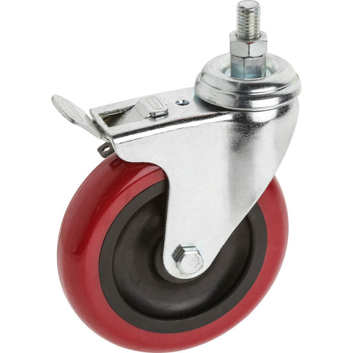 Steelex 5 " Caster Polyurethane Swivel Wheel Stud Double Locking D2618 - ToolPlanet