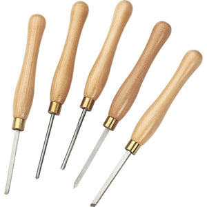 Steelex 5 pc Chisel Set Wood Turning 10 1/2 Inch Length D2250 - ToolPlanet