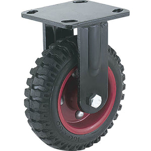 Steelex 6 Inch Caster Black Rubber Knobby Fixed Wheel 330 lbs D2578 - ToolPlanet