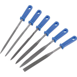 Steelex 7 Inch Long Needle File Set 6 pc D2252 - ToolPlanet