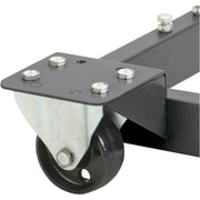 Steelex D4176 heavy duty cast iron fixed caster attached to a mobile base
