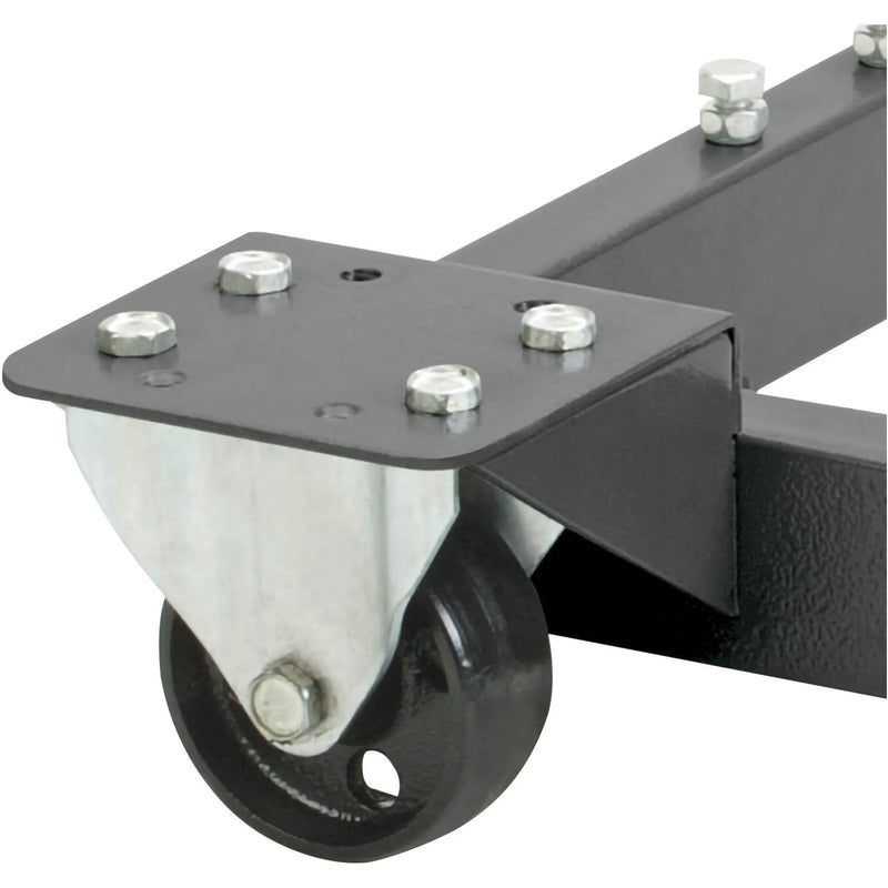 Steelex D4176 heavy duty cast iron fixed caster attached to a mobile base