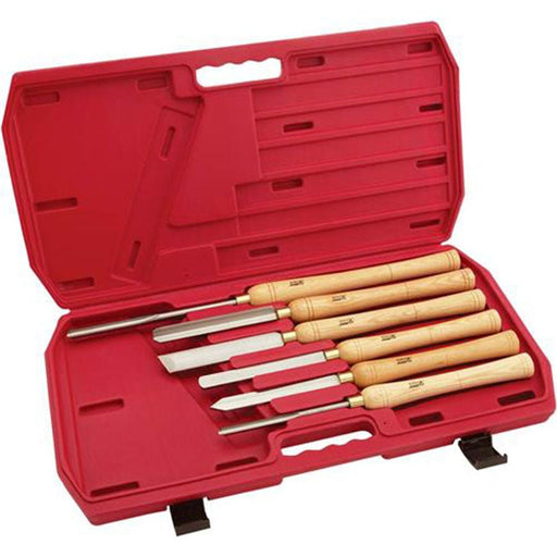 Steelex Plus Wood Lathe Chisel Set 6 pc Deluxe HSS Steel D2304 - ToolPlanet