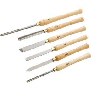 Steelex Plus Wood Lathe Chisel Set 6 pc Deluxe HSS Steel D2304 - ToolPlanet