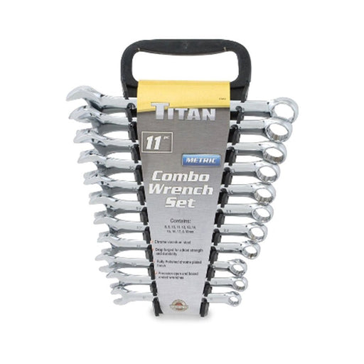 Titan Tools 11 Pc Polished Metric Combo Wrench Set 17312 - ToolPlanet