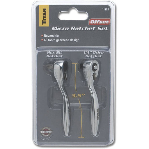 Titan Tools 2 Pc Offset Micro Bit Driver and Ratchet Set 11203 - ToolPlanet