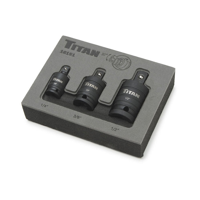 Titan Tools 3 Pc Pin-Free Locking Impact U Joint Set 16151 - ToolPlanet