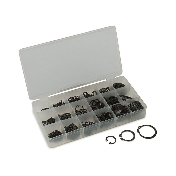 600pc Snap Ring & E-Clip Assortment Kit – 300 Snap Rings + 300 E-Clips By VCTR