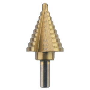 Titanium Step Drill Bit 1/4 to 1-3/8 by 1/8 Inch - ToolPlanet