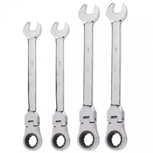 Tooluxe Tools 4 pc Metric Flex Head Ratcheting Wrench Set 03629L - ToolPlanet