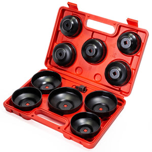 Universal Oil Filter Cup Wrench Socket Tool Set | 10-Piece 3/8" Drive Cap Wrenches - ToolPlanet