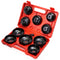 Universal Oil Filter Cup Wrench Socket Tool Set | 10-Piece 3/8" Drive Cap Wrenches - ToolPlanet