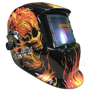 Welding Helmet Auto Darkening Solar Power Fast Dark Ghostrider Design - ToolPlanet