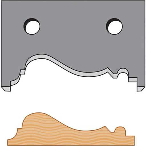 Woodstock 2-1/2 Inch Chair Rail Moulding Knife Set of 2 D3340 - ToolPlanet