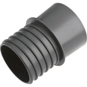 Woodstock D4230 3-inch dust collection hose quick coupler, black plastic fitting with threaded end and smooth connector sleeve