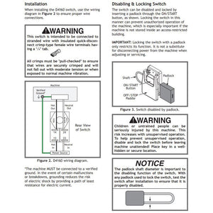 Woodstock Paddle Electrical Switch ON / OFF 110V 1/2 HP D4160 - ToolPlanet